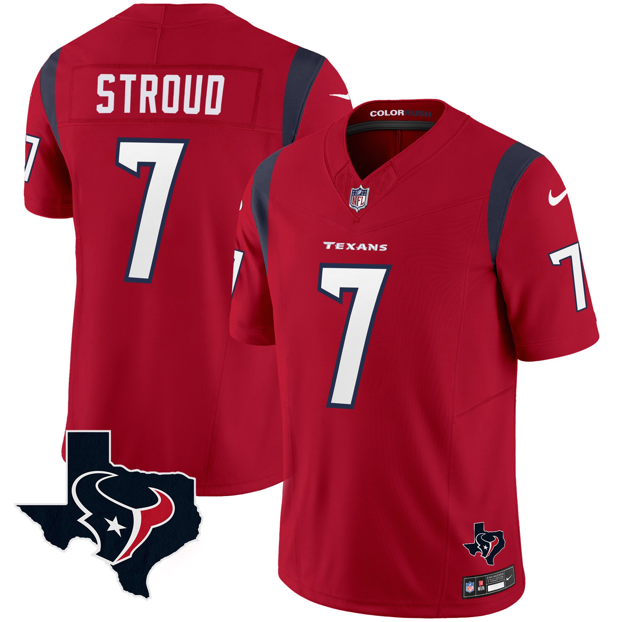 Men's Houston Texans Color Rush Legend Vapor Jersey V2 - All Stitched