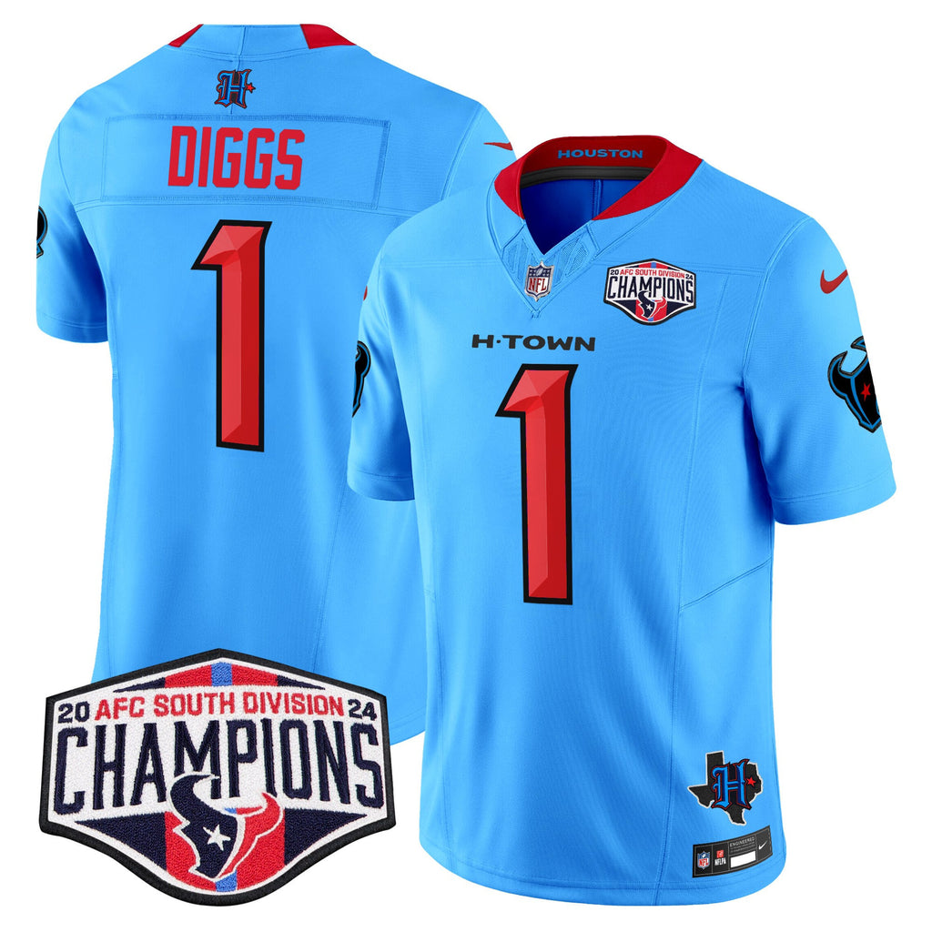 Men's Houston Texans 2024 AFC South Division Champions Patch Vapor Limited Jersey - All Stitched