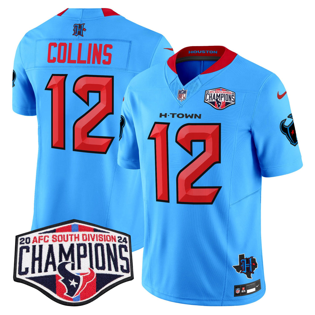 Men's Houston Texans 2024 AFC South Division Champions Patch Vapor Limited Jersey - All Stitched