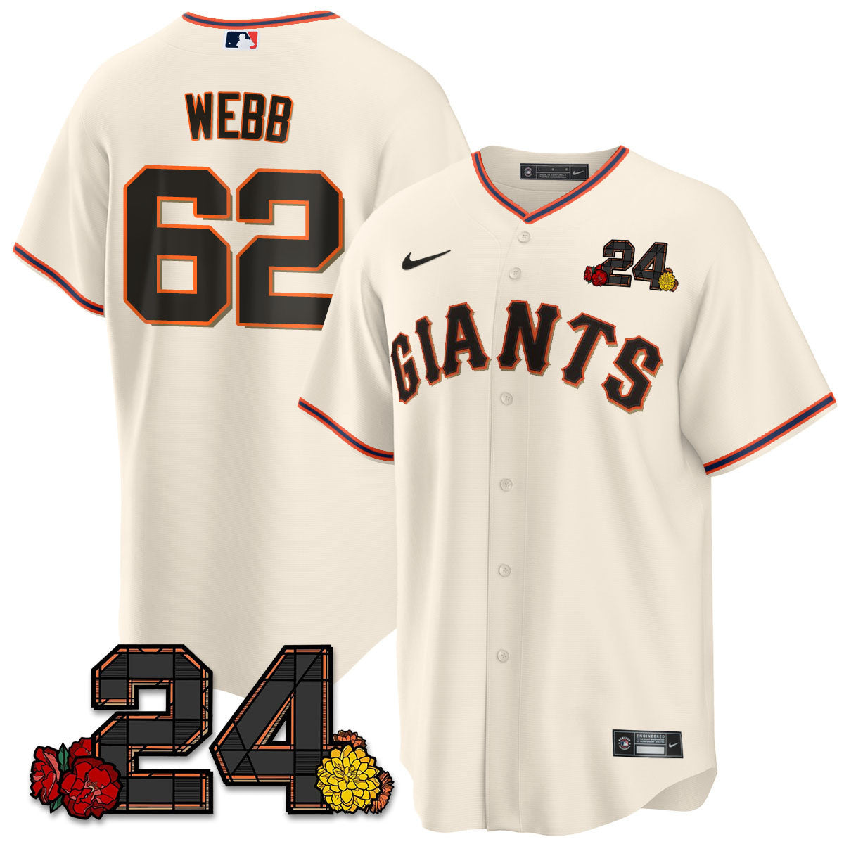Women's San Francisco Giants 2024 Vapor Premier Limited Jersey - Willie Mays Patch