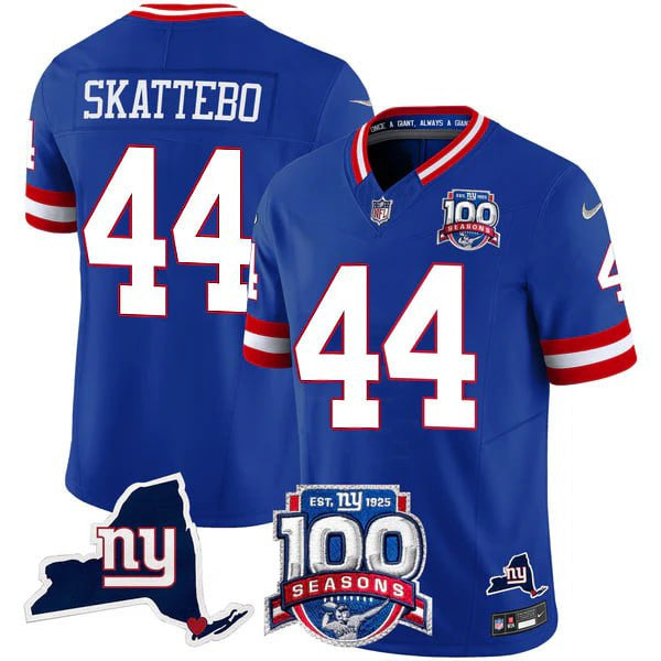 Women's New York Giants 100th Season & State Patch Vapor Limited Jersey - All Stitched