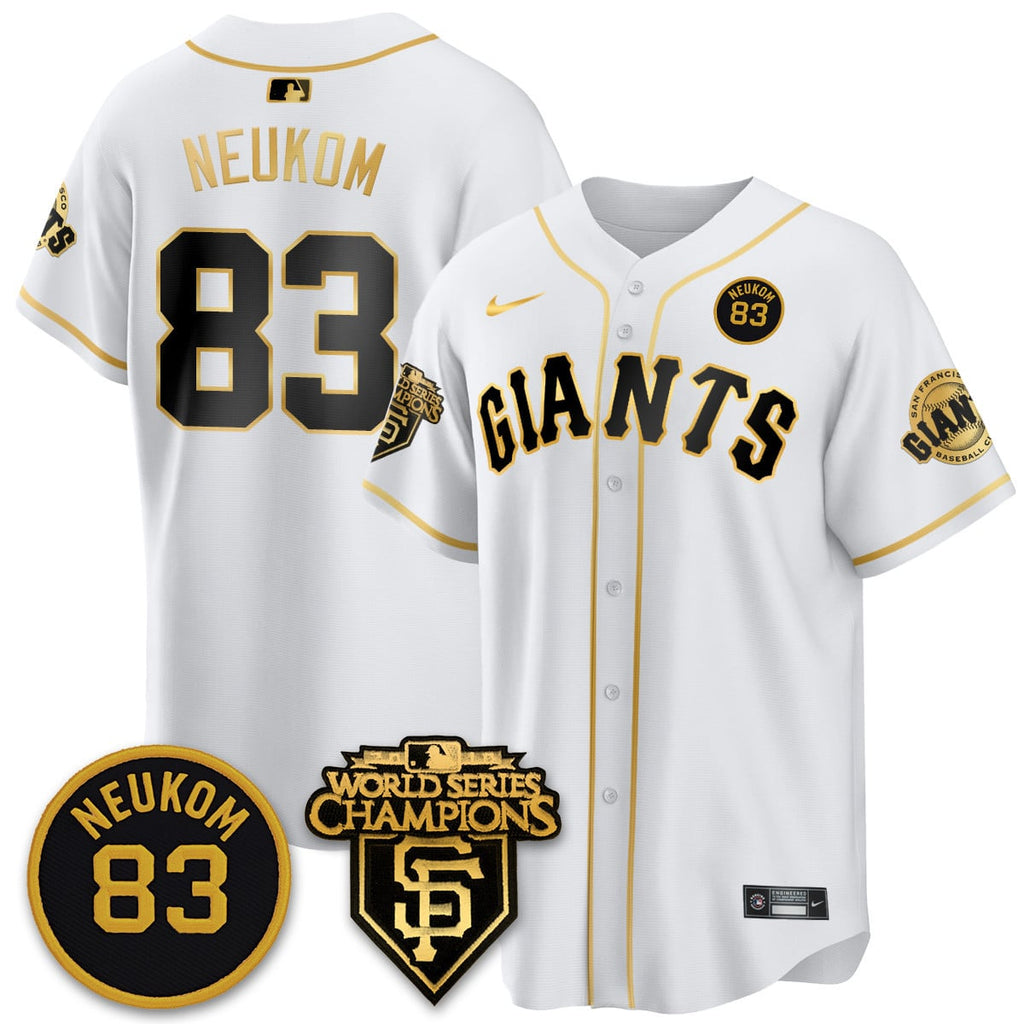 Custom Giants Bill Neukom Memories Jersey - 2010 World Series Champions - All Stitched