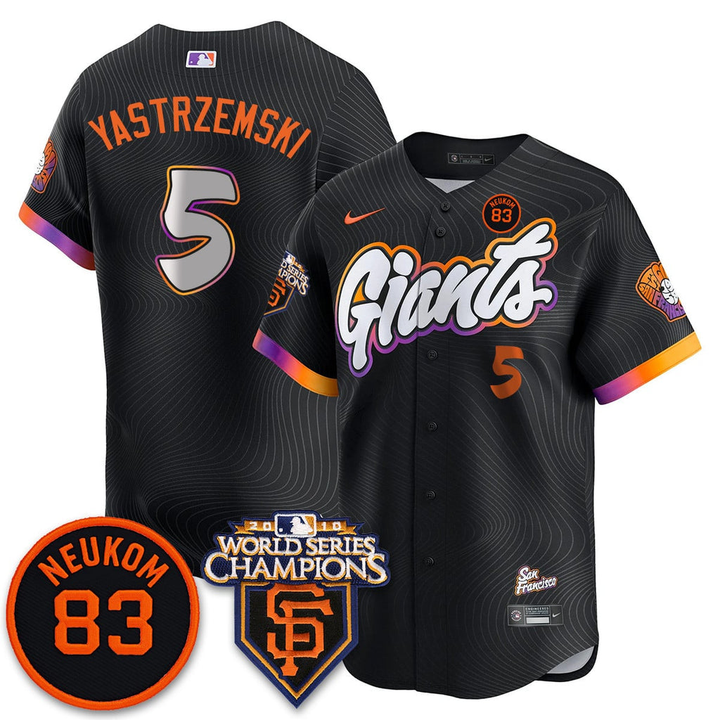 Custom Giants Bill Neukom Memories Jersey - 2010 World Series Champions - All Stitched