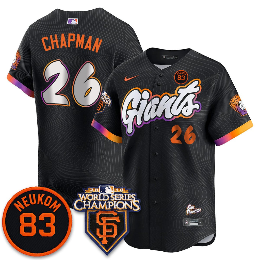 Custom Giants Bill Neukom Memories Jersey - 2010 World Series Champions - All Stitched