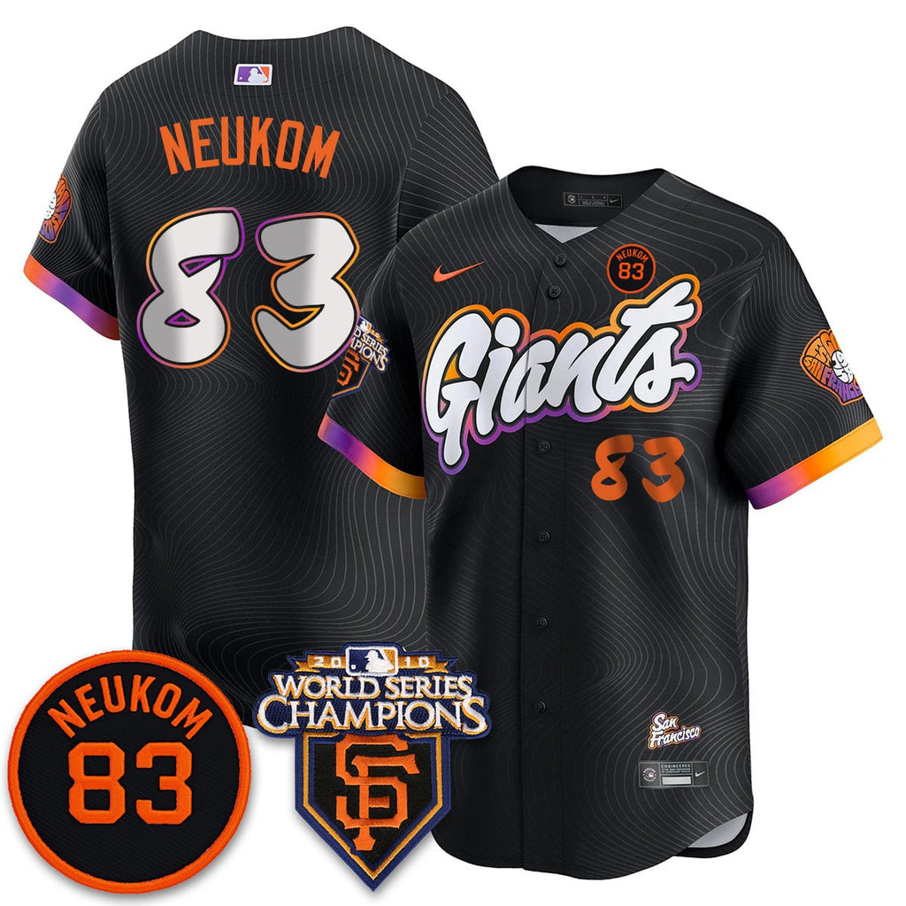 Custom Giants Bill Neukom Memories Jersey - 2010 World Series Champions - All Stitched