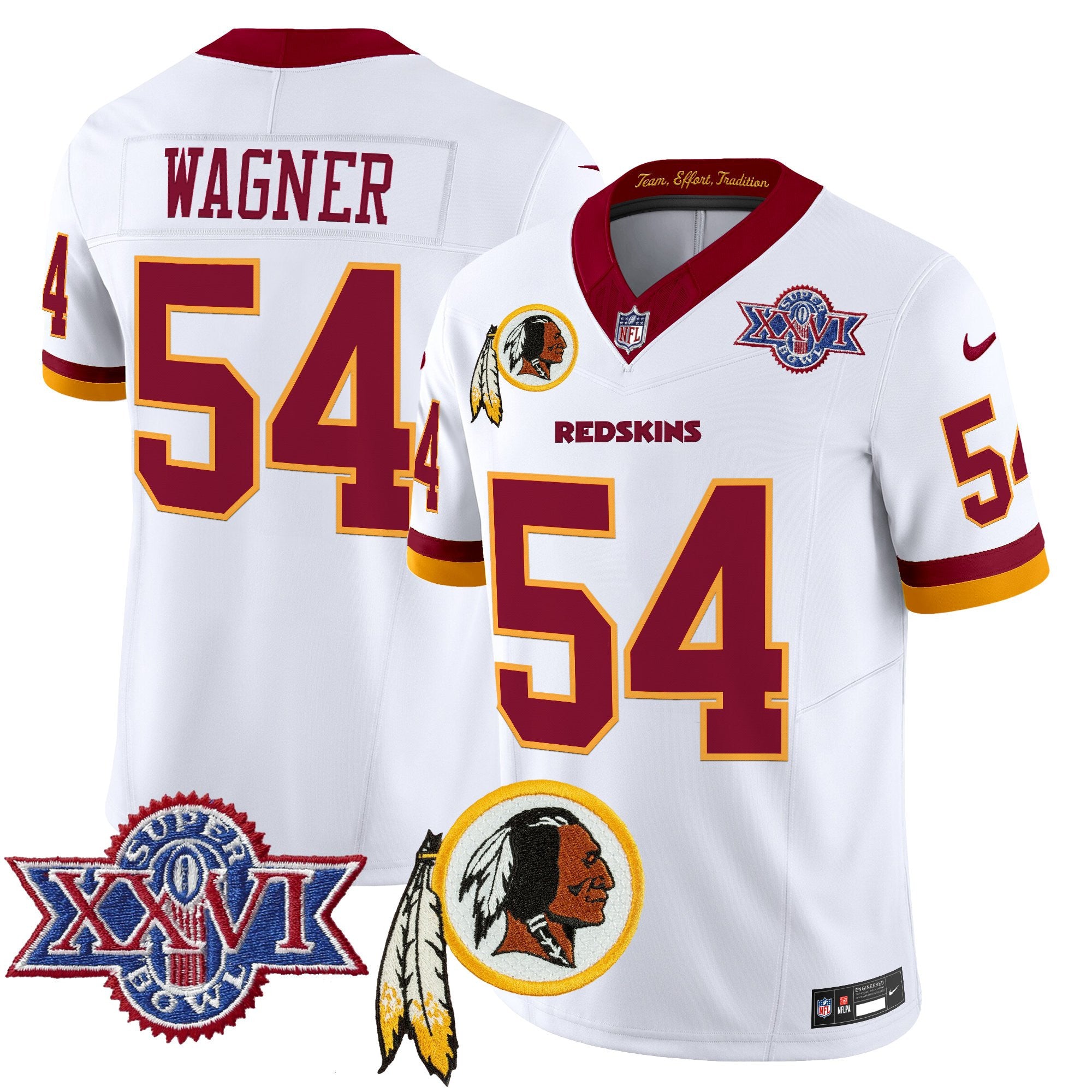 Men's Washington Redskins Throwback 1992 Super Bowl XXVI Patch Vapor Limited Jersey V3 - All Stitched