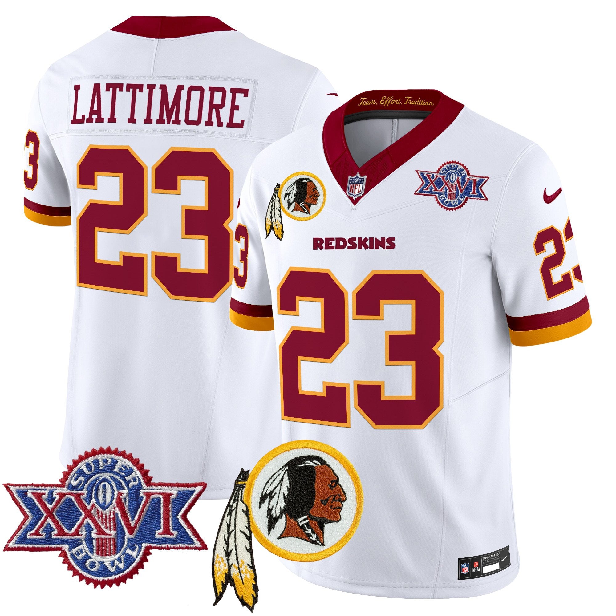 Men's Washington Redskins Throwback 1992 Super Bowl XXVI Patch Vapor Limited Jersey V3 - All Stitched