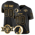 Washington Redskins Throwback 1992 Super Bowl XXVI Patch Gold Vapor Limited Custom Jersey - All Stitched