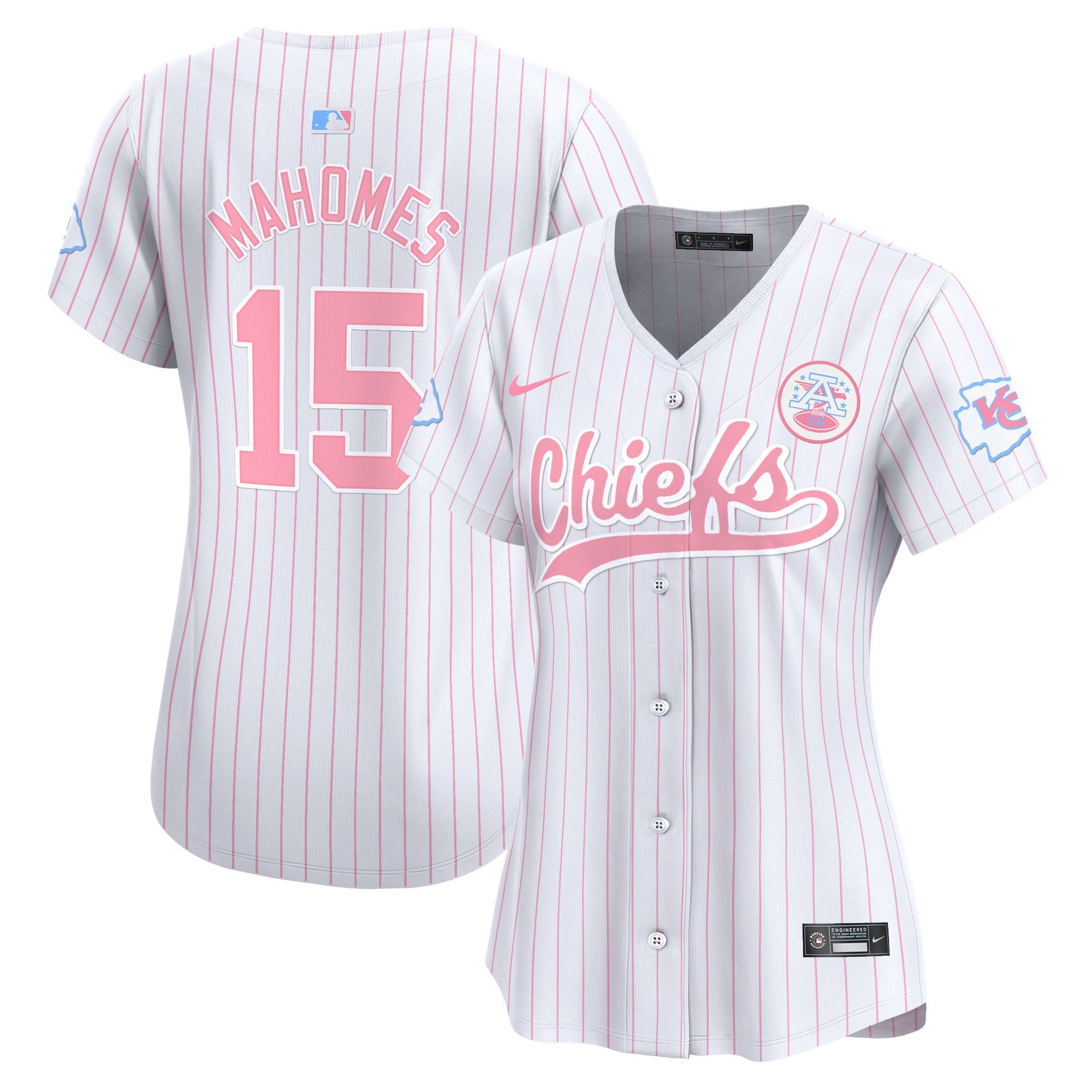 Women's Chiefs Bubblegum Pink Vapor Premier Limited Jersey - All Stitched