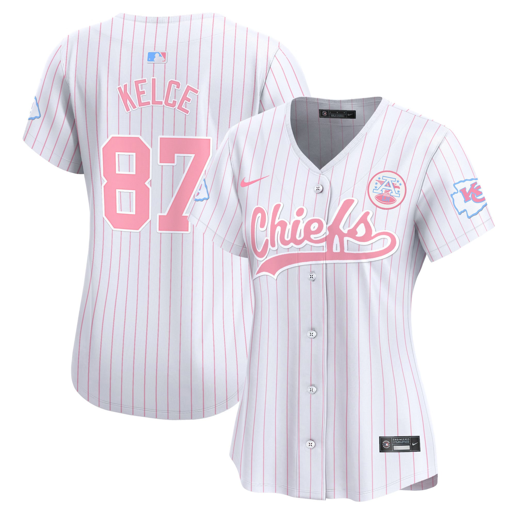 Women's Chiefs Bubblegum Pink Vapor Premier Limited Jersey - All Stitched
