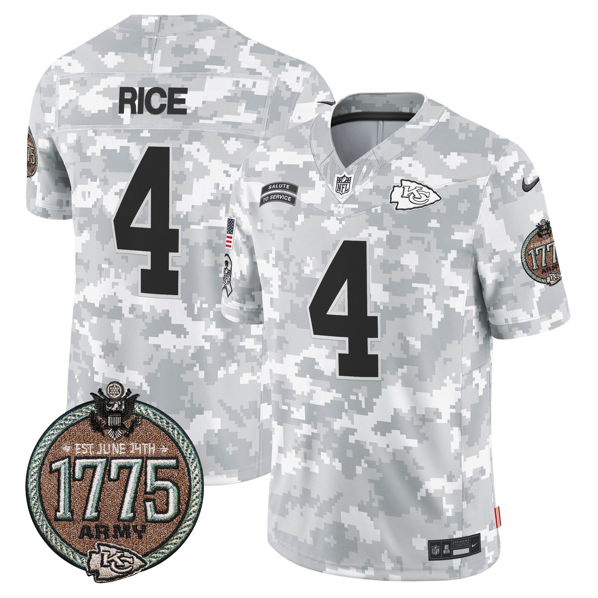 Men's Chiefs 2024 Salute to Service Establishment Year Patch Vapor Limited Jersey - All Stitched