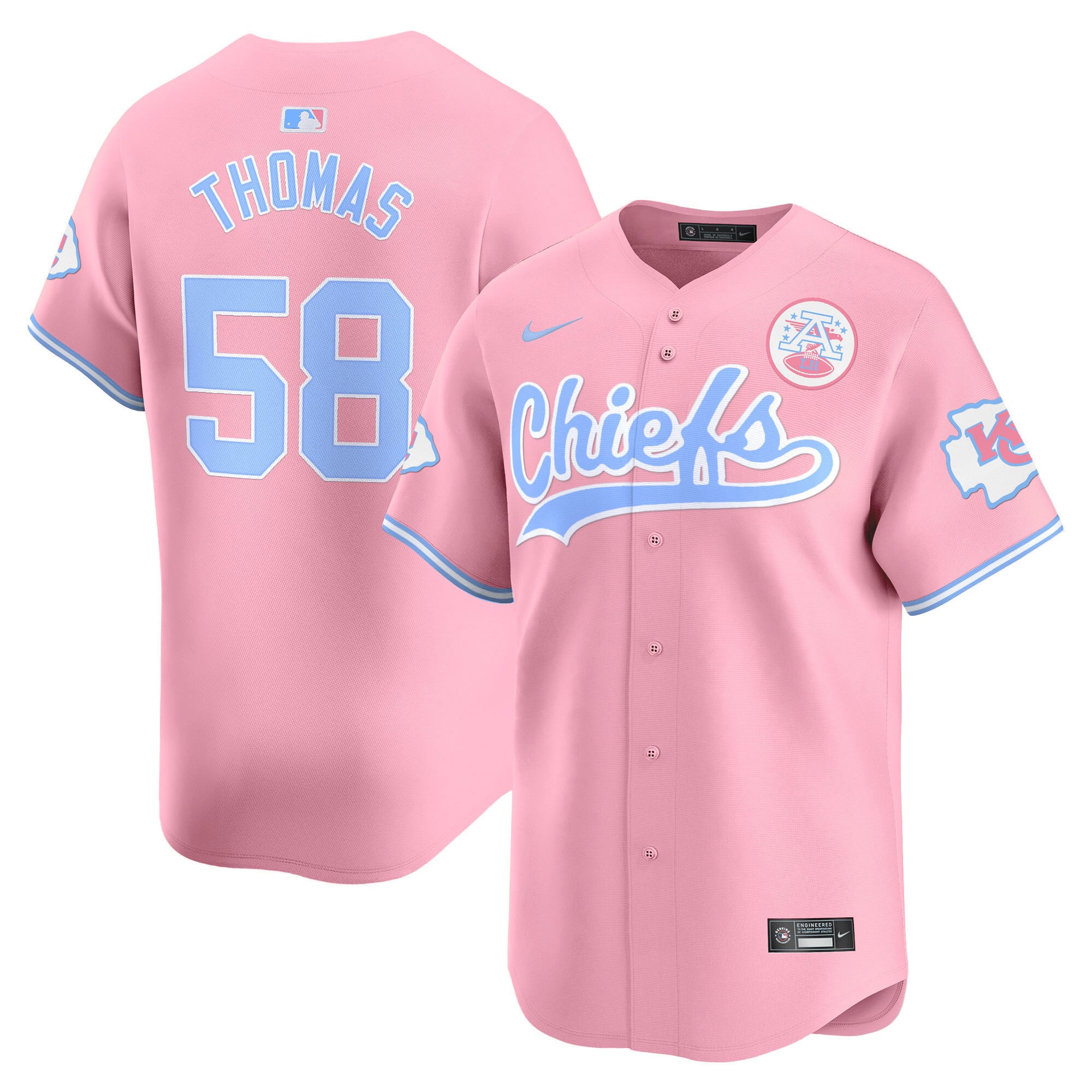 Men's Chiefs Bubblegum Pink Vapor Premier Limited Jersey - All Stitched