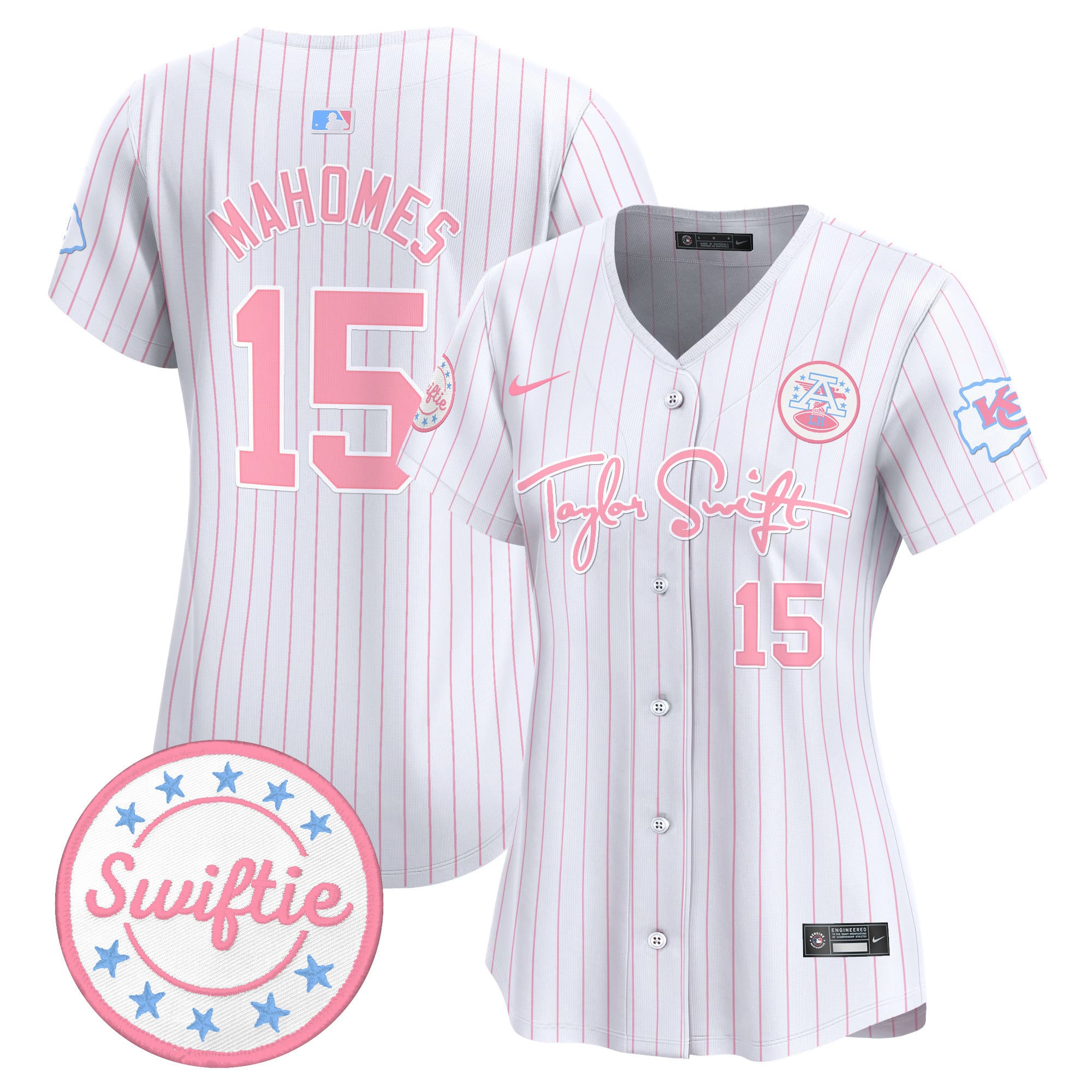 Women's Chiefs Taylor Swift Bubblegum Pink Vapor Premier Limited Jersey - All Stitched