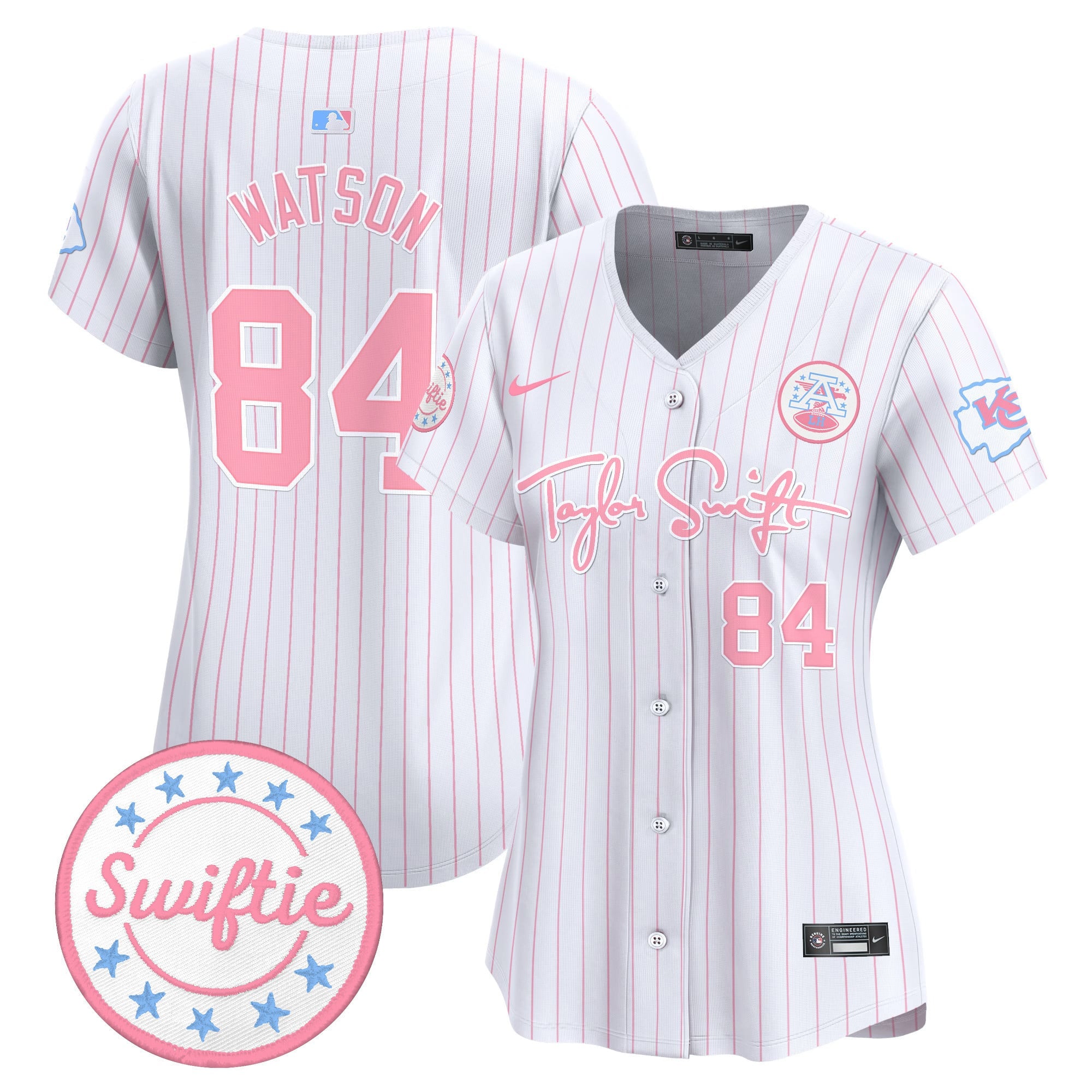 Women's Chiefs Taylor Swift Bubblegum Pink Vapor Premier Limited Jersey - All Stitched