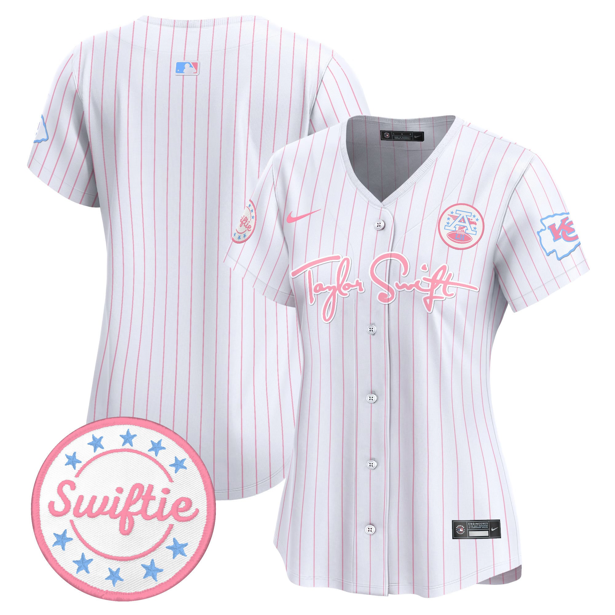 Women's Chiefs Taylor Swift Bubblegum Pink Vapor Premier Limited Jersey - All Stitched