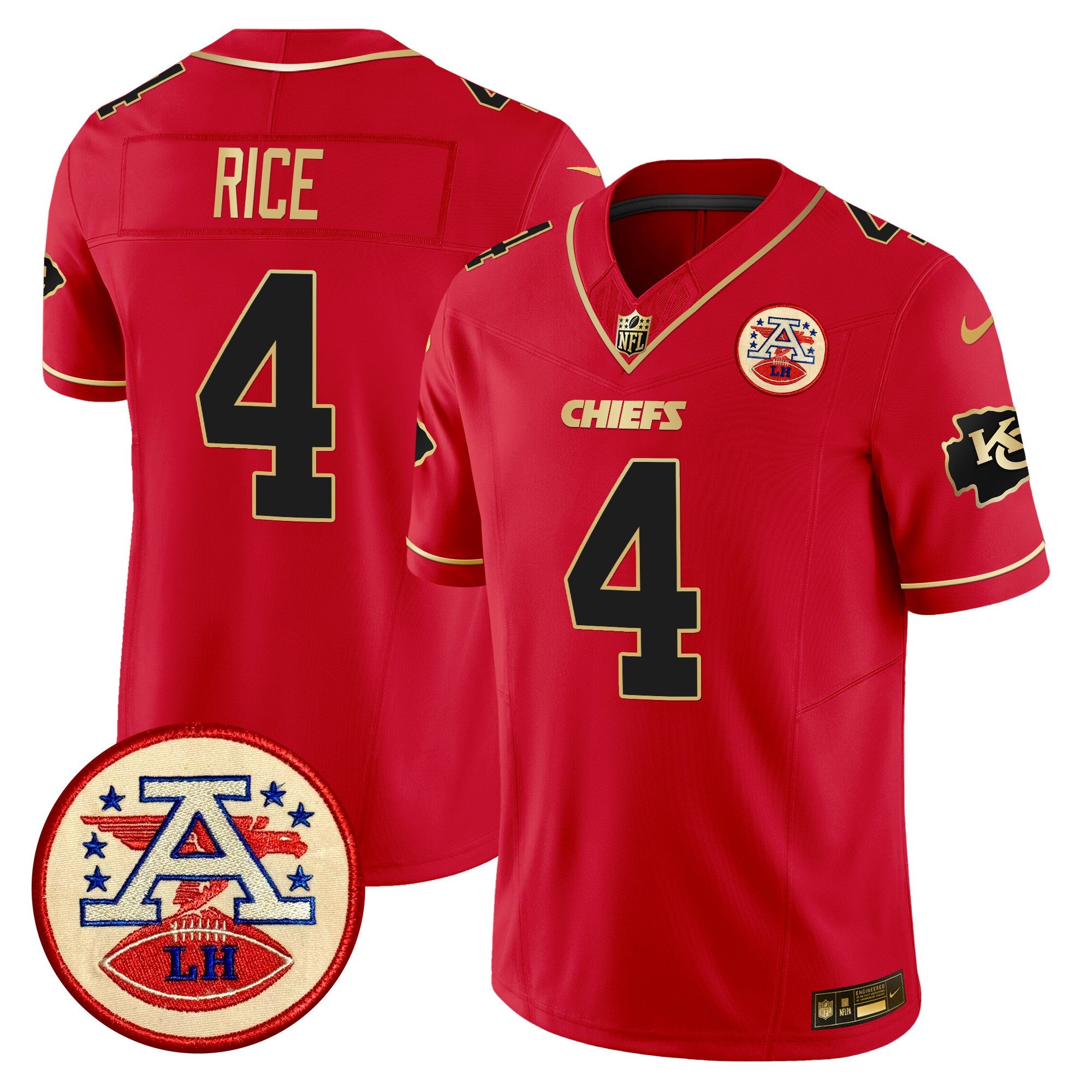 Men's Chiefs 2024 Lamar Hunt Patch Vapor Limited Jersey - All Stitched