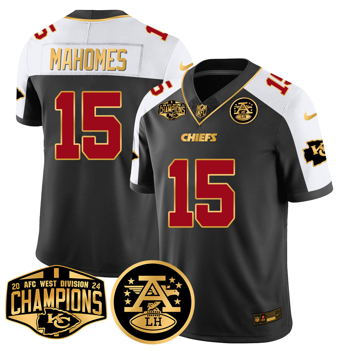 Men's Chiefs 2024 AFC West Champs Jersey - All Stitched