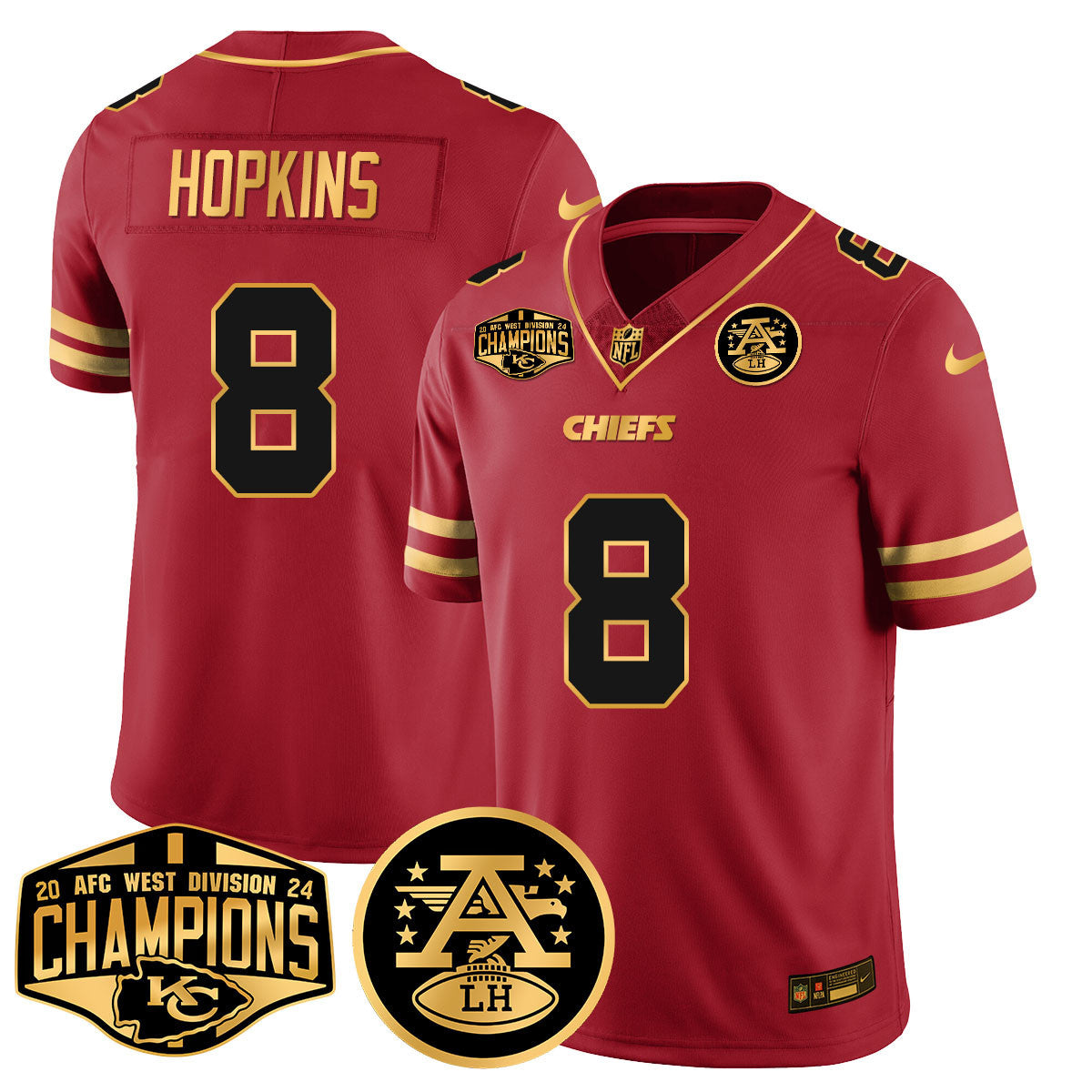 Men's Chiefs 2024 AFC West Champs Jersey - All Stitched