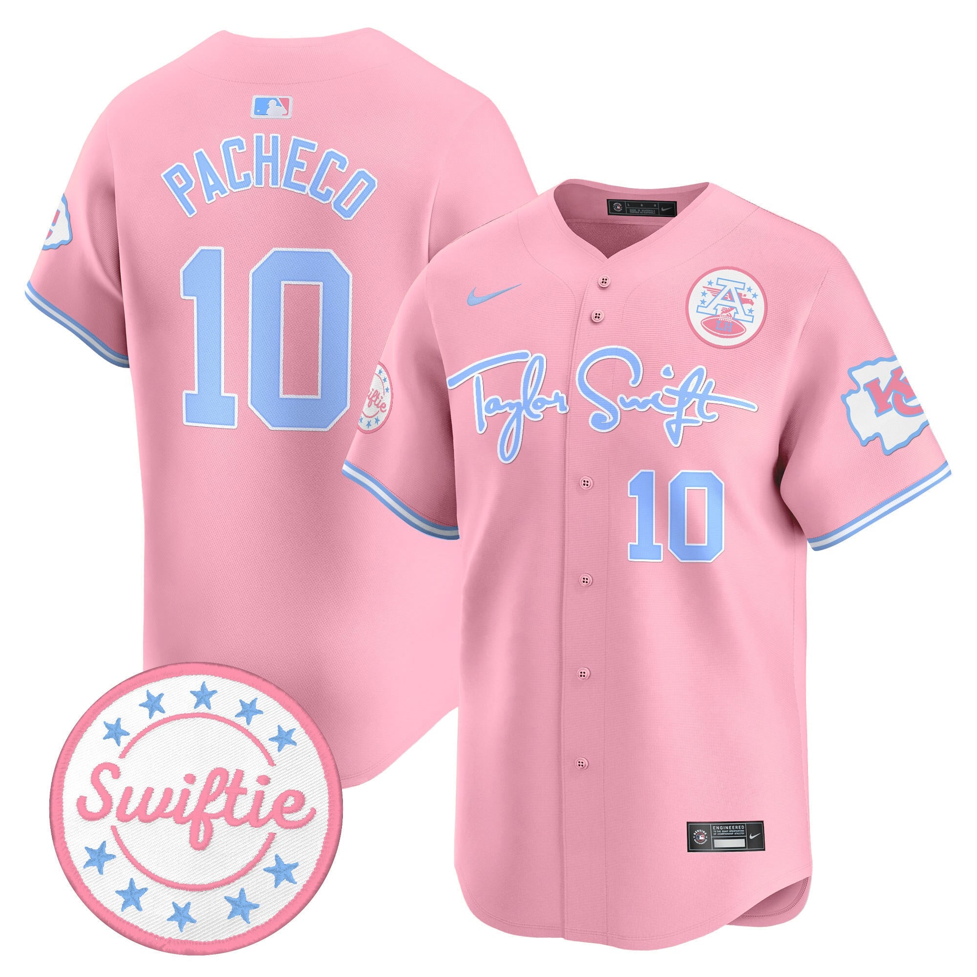 Men's Chiefs Taylor Swift Bubblegum Pink Vapor Premier Limited Jersey - All Stitched