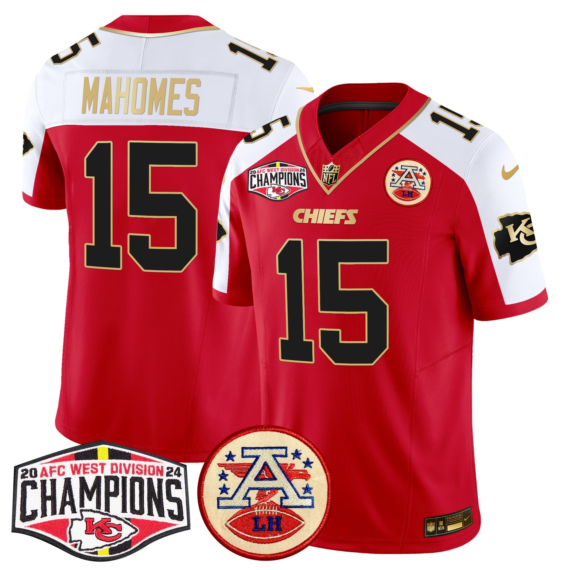Men's Chiefs 2024 AFC West Division Champions Patch Vapor Limited Jersey - All Stitched