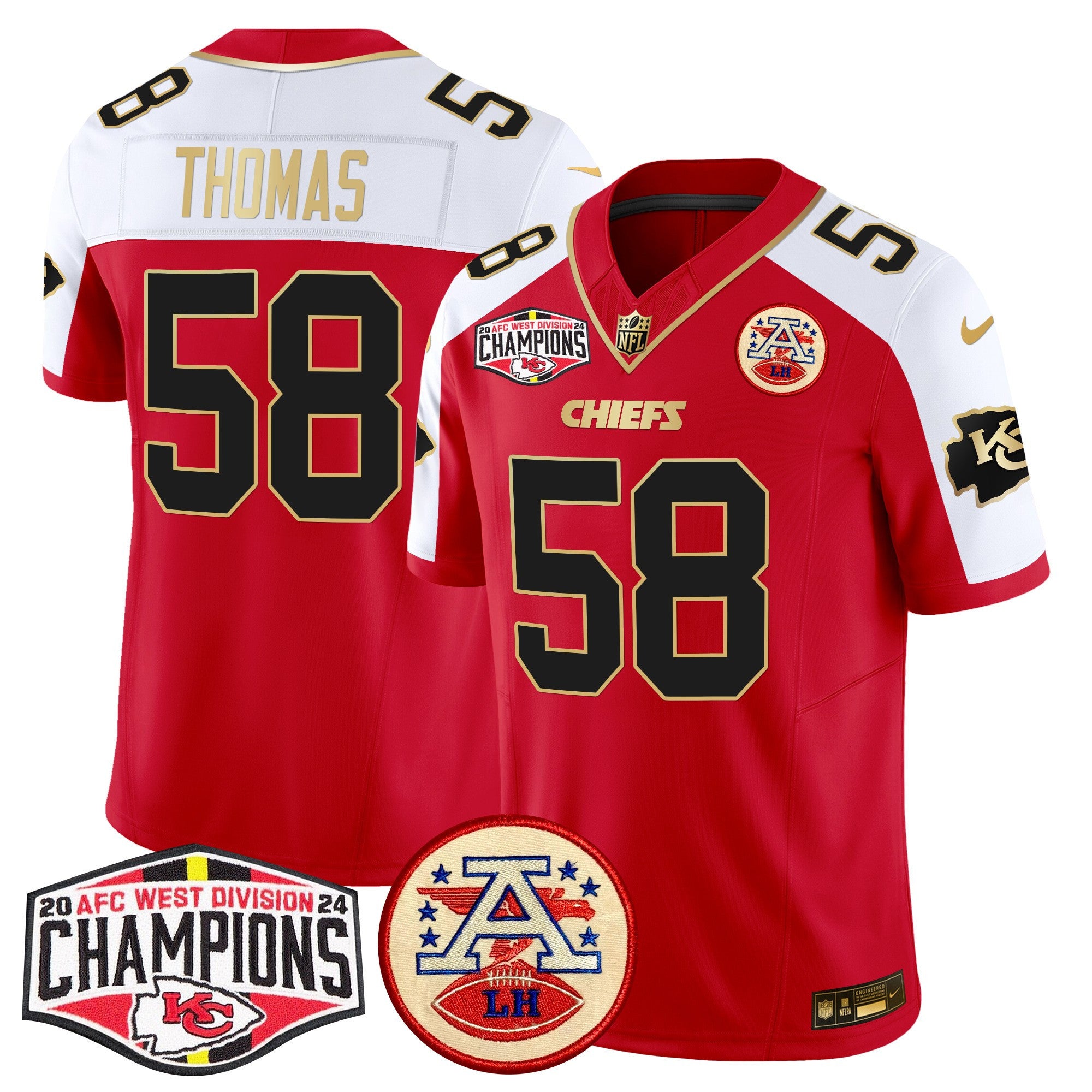 Men's Chiefs 2024 AFC West Division Champions Patch Vapor Limited Jersey - All Stitched