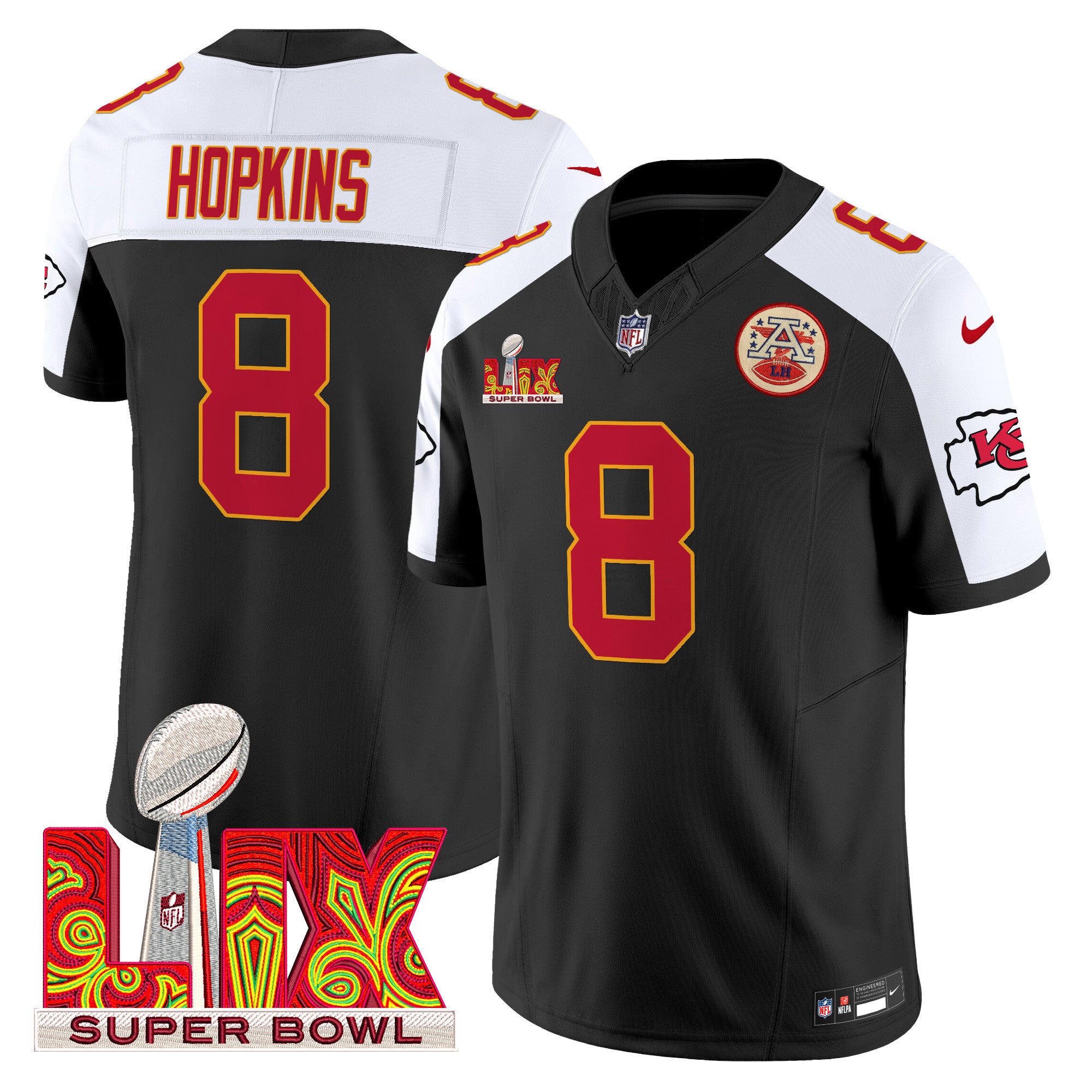 Men's Chiefs Super Bowl LIX Patch Vapor Limited Jersey - All Stitched