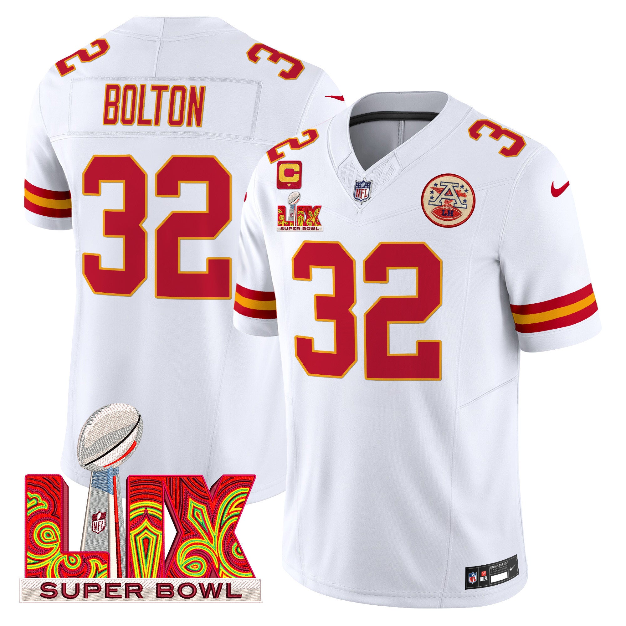 Men's Chiefs Super Bowl LIX Patch Vapor Limited Jersey - All Stitched