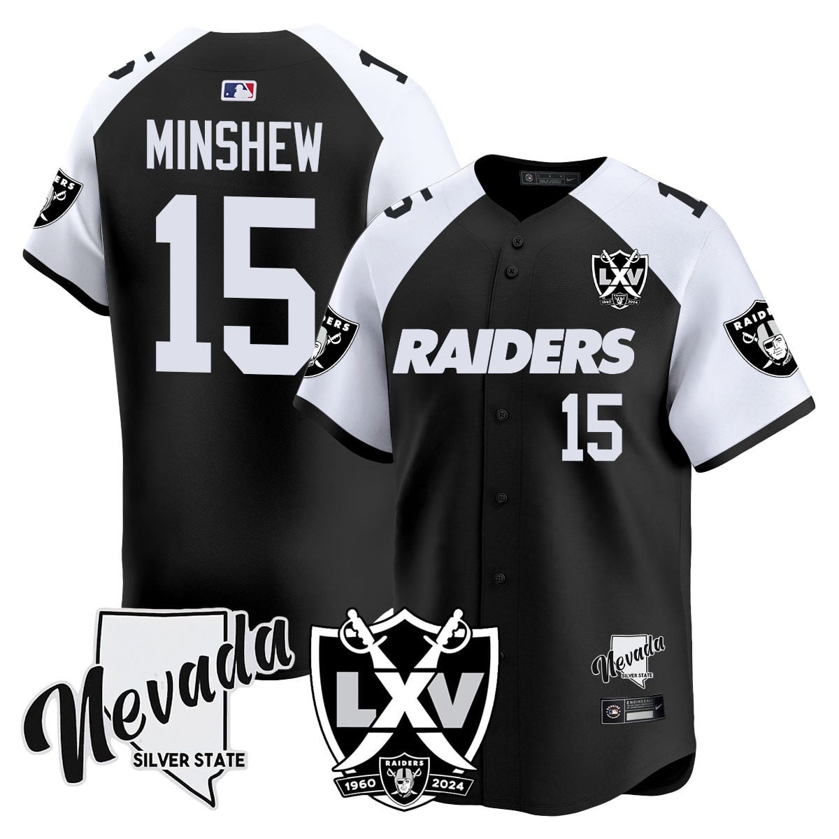 Men's Raiders 2024 Baseball Limited Jersey - 65th Anniversary - All Stitched