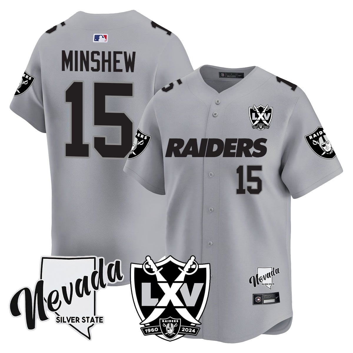 Men's Raiders 2024 Baseball Limited Jersey - 65th Anniversary - All Stitched