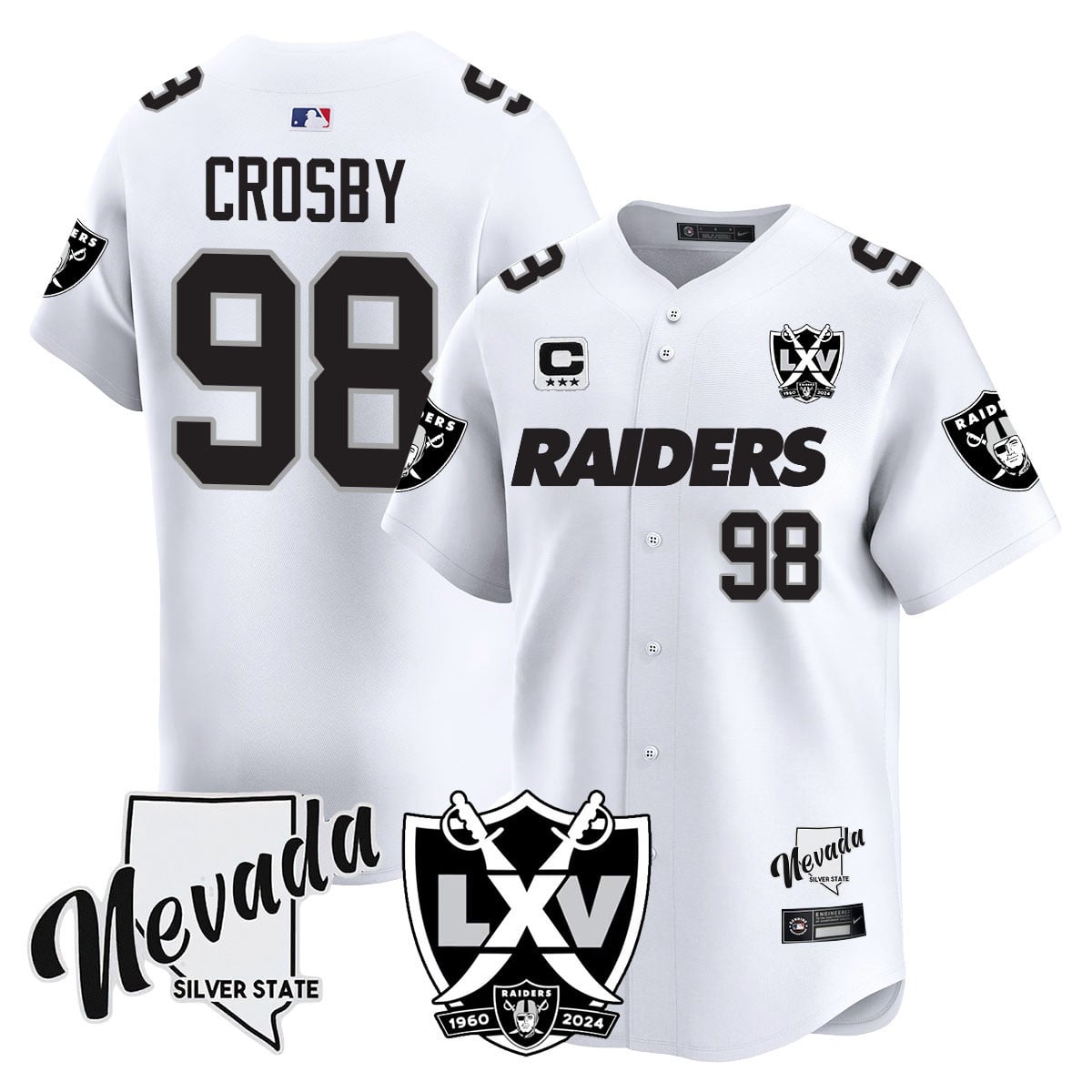 Men's Raiders 2024 Baseball Limited Jersey - 65th Anniversary - All Stitched