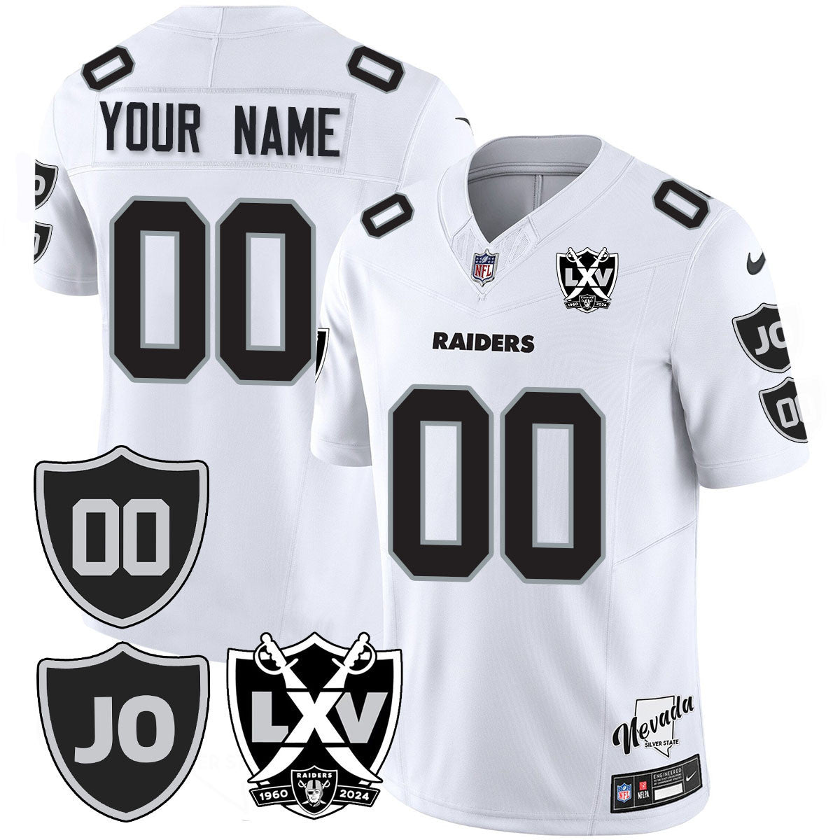 Custom Gender/Name Raiders Vapor Limited Jersey - All Stitched - Honor Jim Otto
