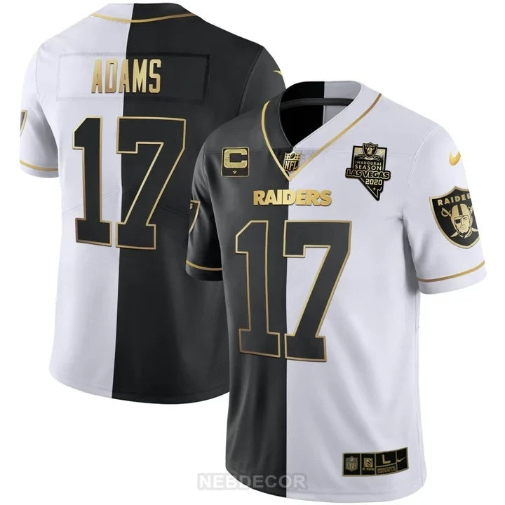 MEN'S LAS VEGAS RAIDERS INAUGURAL SEASON PATCH WHITE GOLD JERSEY - ALL STITCHED
