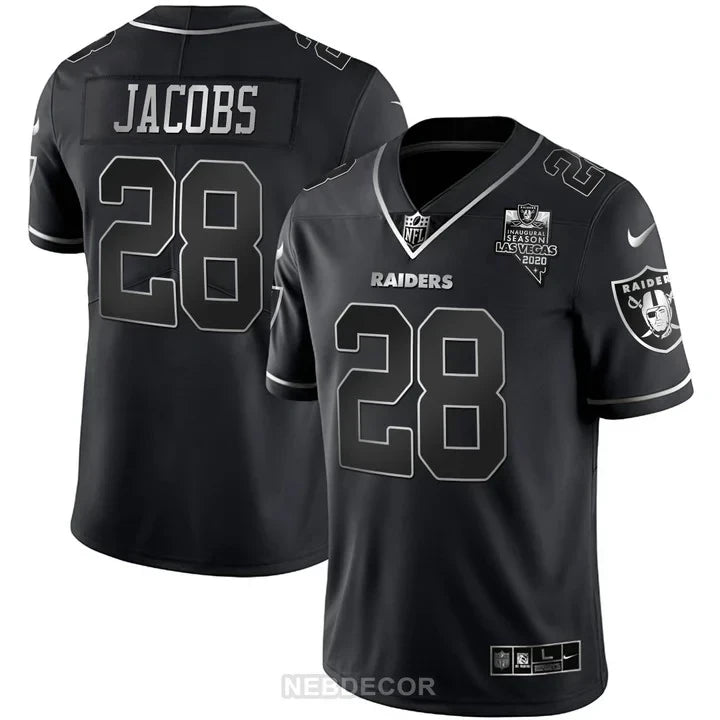 MEN'S LAS VEGAS RAIDERS INAUGURAL SEASON PATCH WHITE GOLD JERSEY - ALL STITCHED