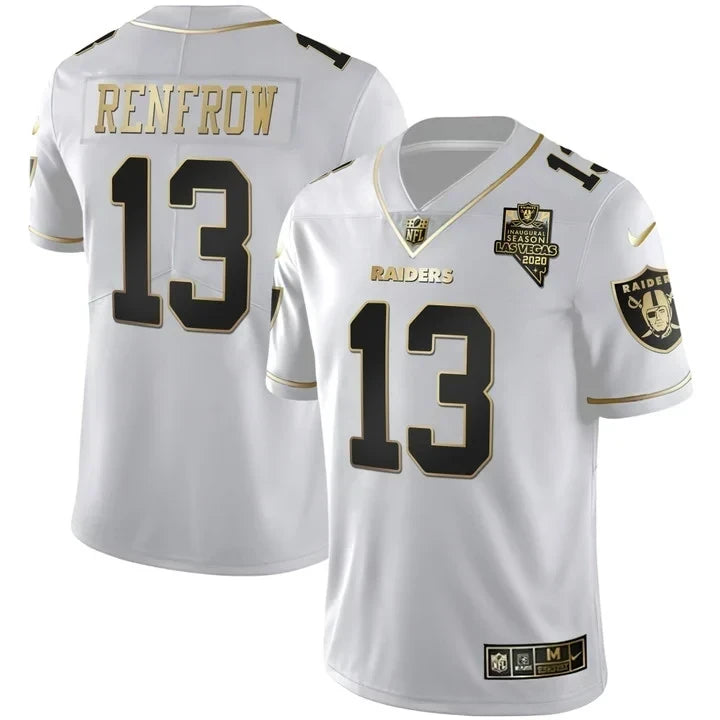 MEN'S LAS VEGAS RAIDERS INAUGURAL SEASON PATCH BLACK SILVER JERSEY - ALL STITCHED