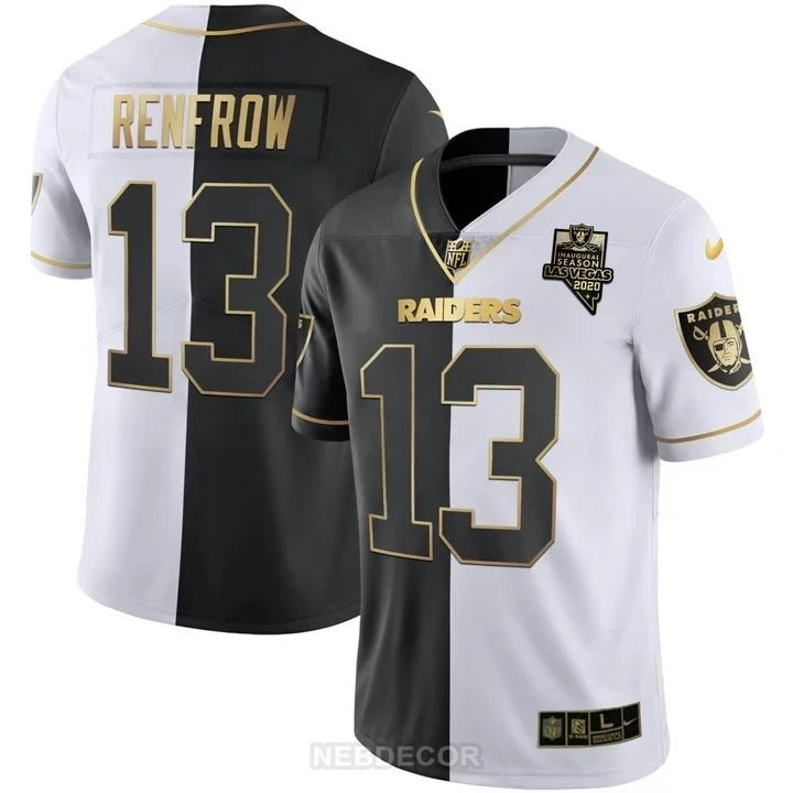 MEN'S LAS VEGAS RAIDERS INAUGURAL SEASON PATCH BLACK SILVER JERSEY - ALL STITCHED