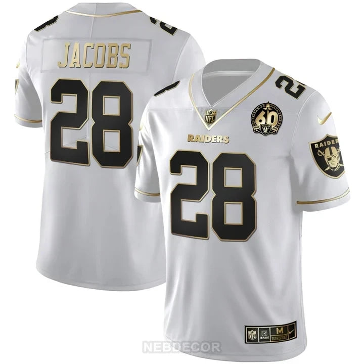 MEN'S RAIDERS 60TH SEASON PATCH GOLD & SPLIT JERSEY - ALL STITCHED