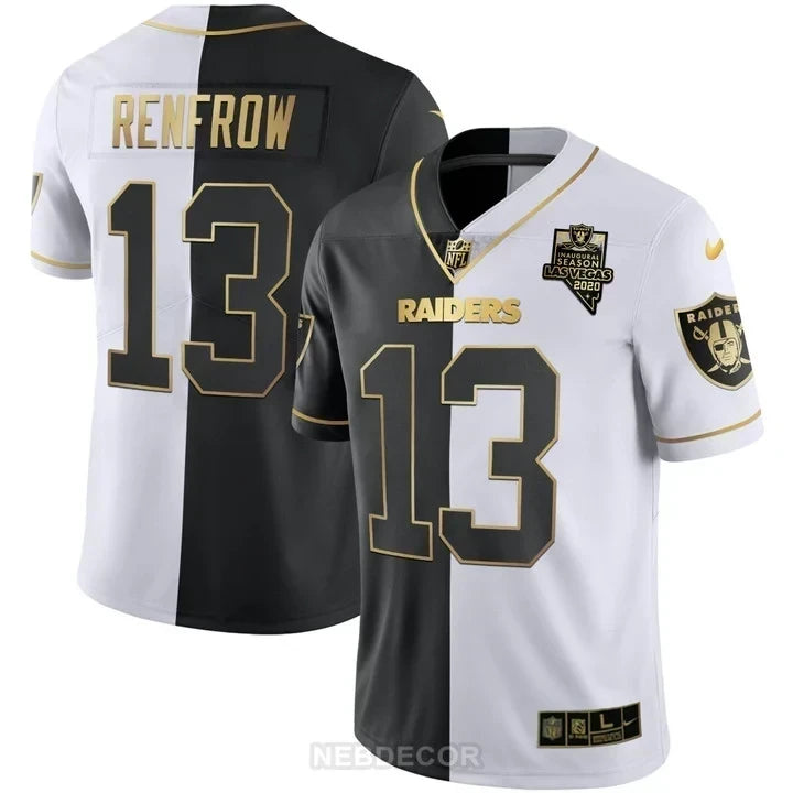 MEN'S LAS VEGAS RAIDERS INAUGURAL SEASON PATCH SPLIT GOLD JERSEY - ALL STITCHED