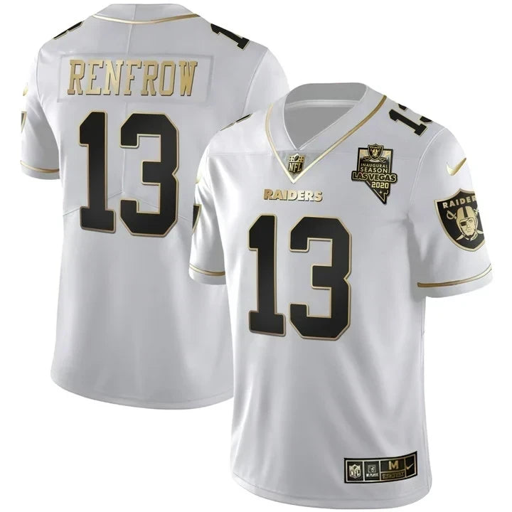 MEN'S LAS VEGAS RAIDERS INAUGURAL SEASON PATCH SPLIT GOLD JERSEY - ALL STITCHED